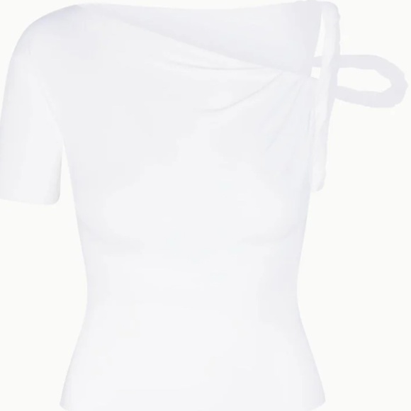 Khy Sleek Stretch Twisted Top white sz XL - Picture 2 of 4